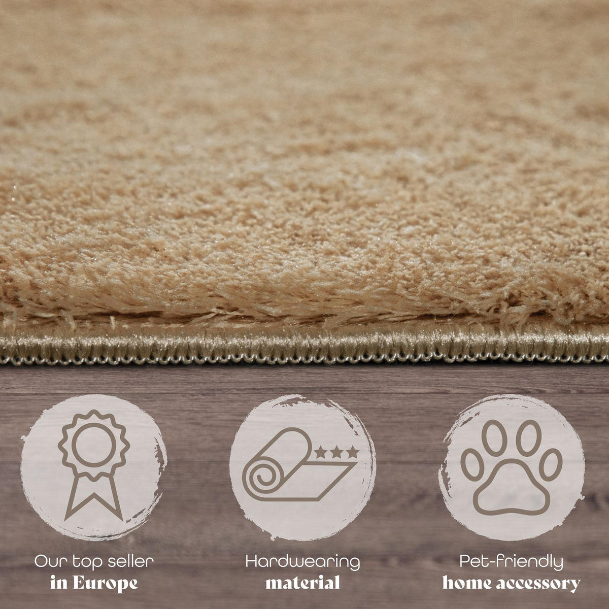 FLACHWEBETEPPICH Dunkel-Beige 240 x 340 cm - Beige, Kunststoff (240/340cm) - TT Home