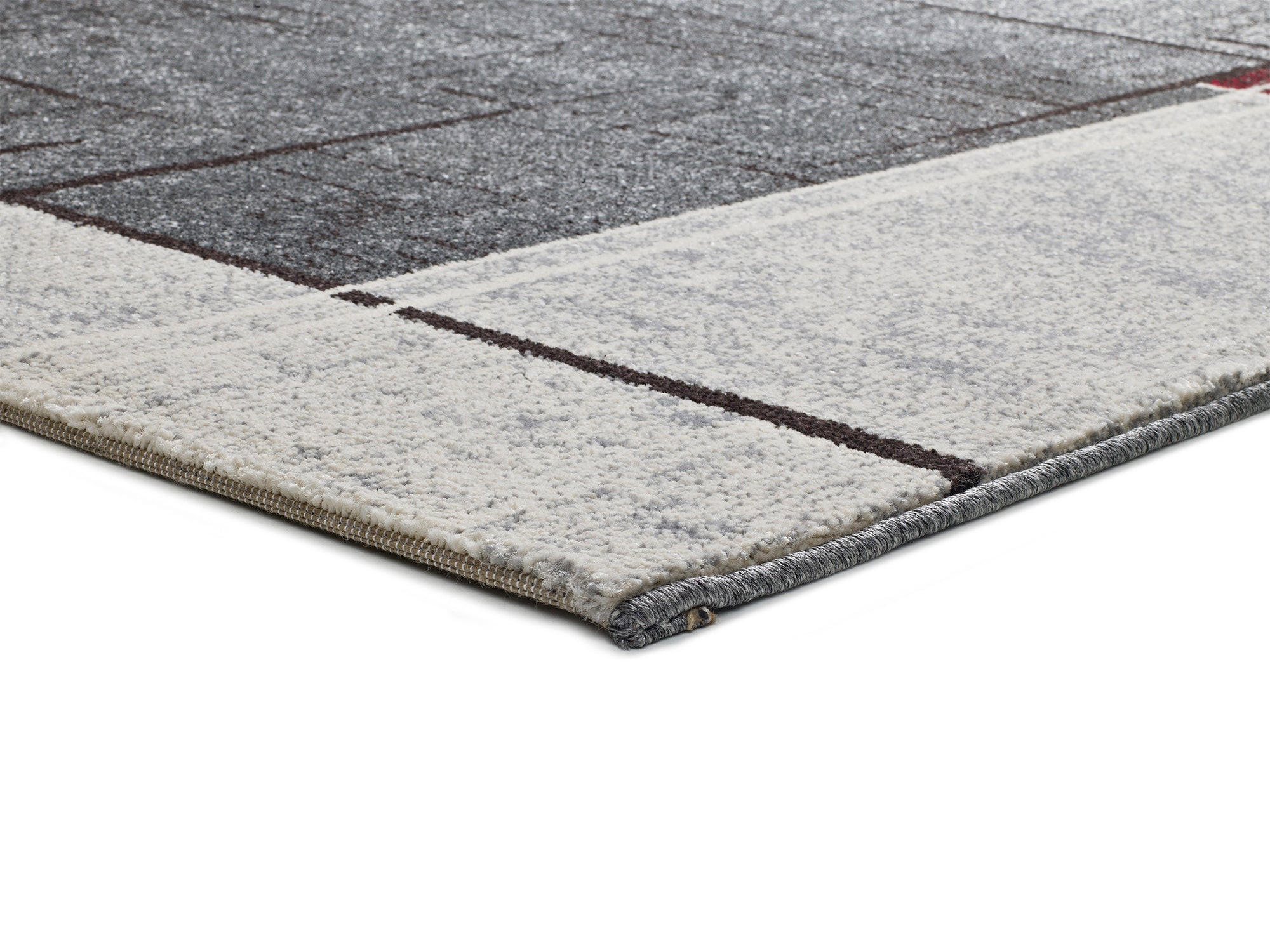 WEBTEPPICH Grau Dreams 120/170 cm - Rot/Grau, Naturmaterialien/Textil (120/170cm) - Atticgo