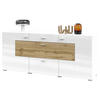 SIDEBOARD CORRADO 165/71/39 cm mit 2 Schubladen und 2 Türen Weiß - Weiß, Holzwerkstoff (165/71/39cm) - MASSENO