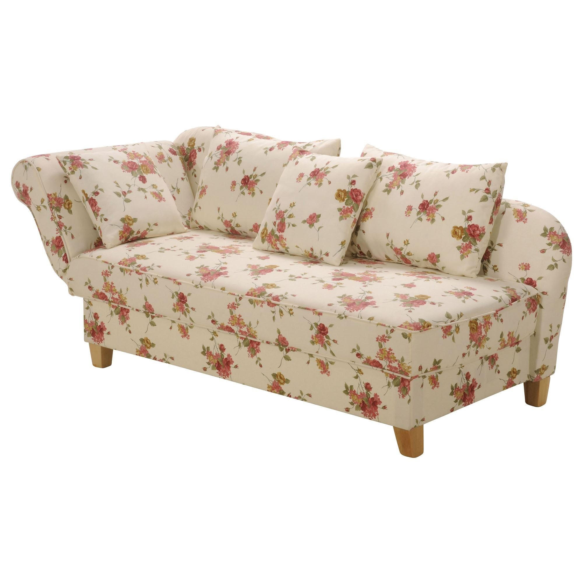 RECAMIERE mit Armteil links klappbar Katia Bezug Flachgewebe Buche natur / beige - Weiß, Kunststoff (190/82/88cm) - 58aufmkessel