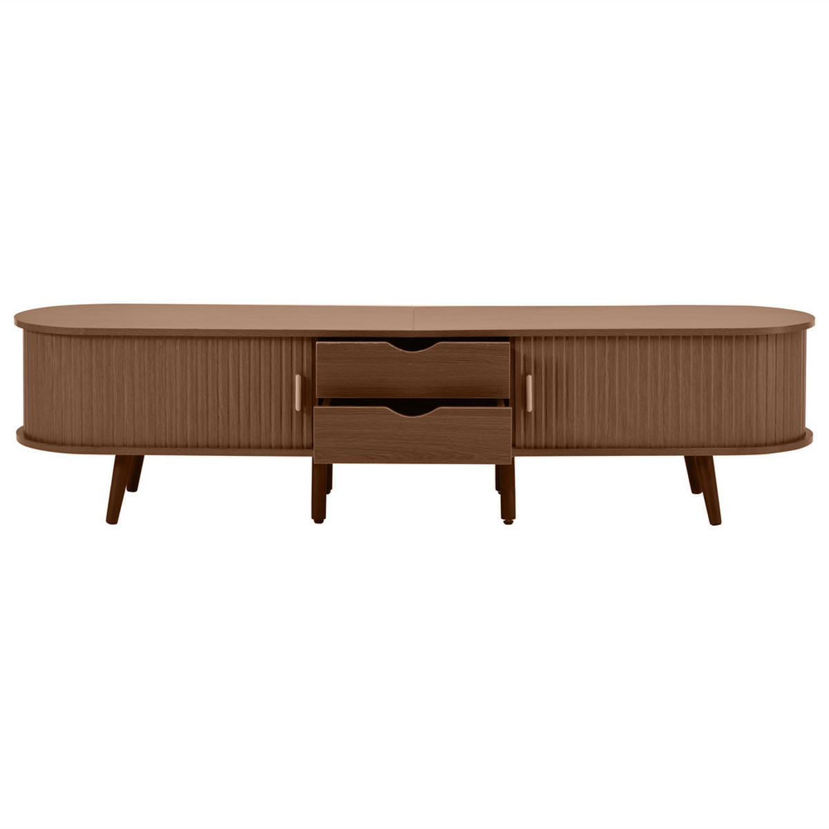 TV-SCHRANK SET mit Couchtisch Stauraum Nussbaum & MDF 2-teilig - Braun, Holz (50.5/16/116.5cm) - FLIEKS