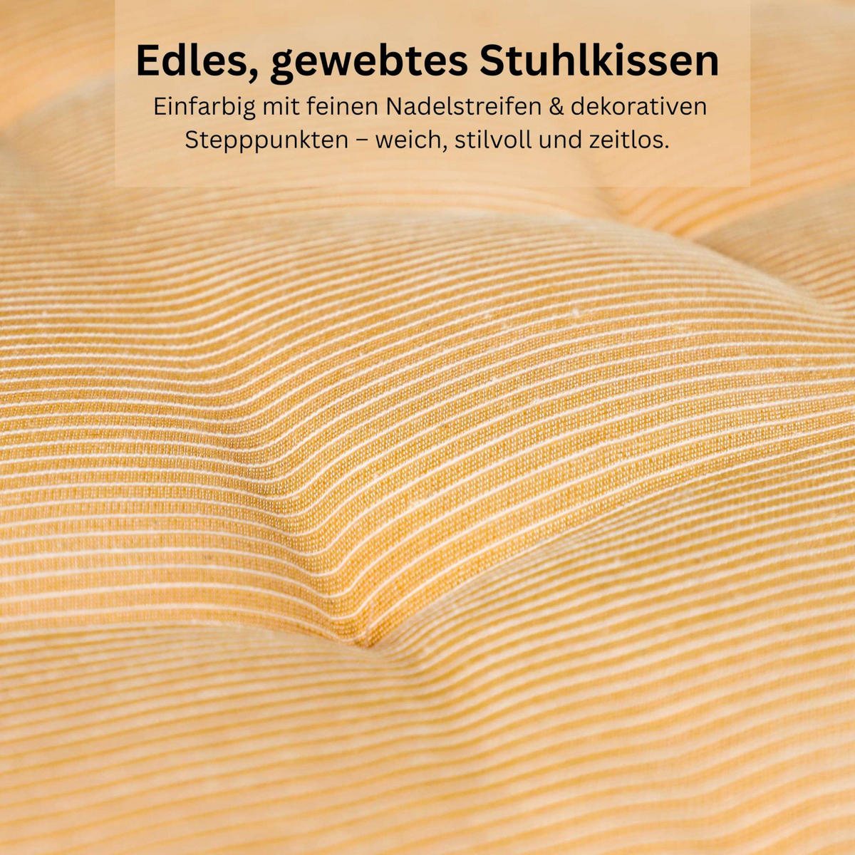 SITZKISSEN 2er Set Needlestripe gelb - 40x40 cm - Gelb, Textil (40/40/3cm) - Esprit