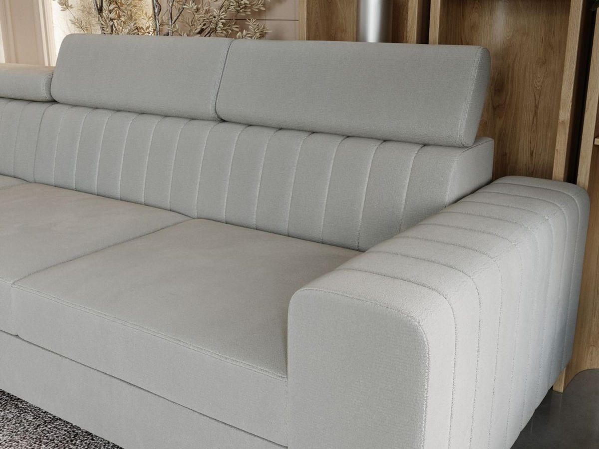 ECKSOFA Berona Grau Links - Grau, Holz/Textil (255/190cm) - Graingold