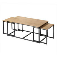 COUCHTISCHE zum Ausziehen im 3er Set - Eichefarben, Holzwerkstoff (100/50/45cm) - Calicosy