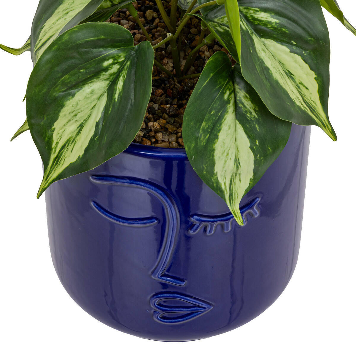 KÜNSTLICHE PFLANZE Soleya 30 cm - Dunkelblau, Keramik (30cm) - Atmosphera Createur d´interieur