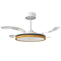 DECKENVENTILATOR-MIT-LICHT Stahl Naturholz - Naturfarben, Metall (95/95/36cm) - HOMCOM