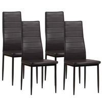 STUHL MILANO Lederimitat Metallbeine 4er Set Braun - Braun, Kunststoff/Metall (42/98/43cm) - Albatros