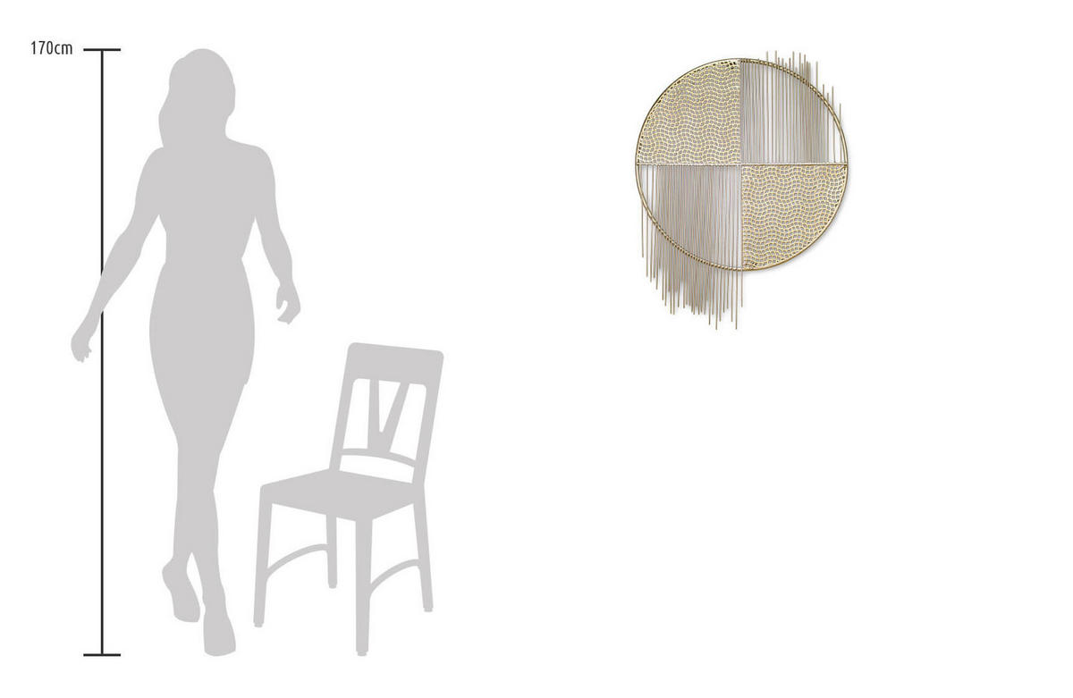 WANDDEKO Gold 60/80 cm - Goldfarben/Weiß, Metall (2.74/80/2cm) - KUNSTLOFT