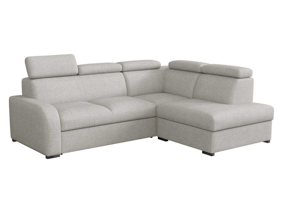 ECKSOFA Oslo 2rRLXp, Seite: Rechts 2R+R+LXP - Silberfarben/Creme, Holz/Textil (250/200cm) - MIRJAN24