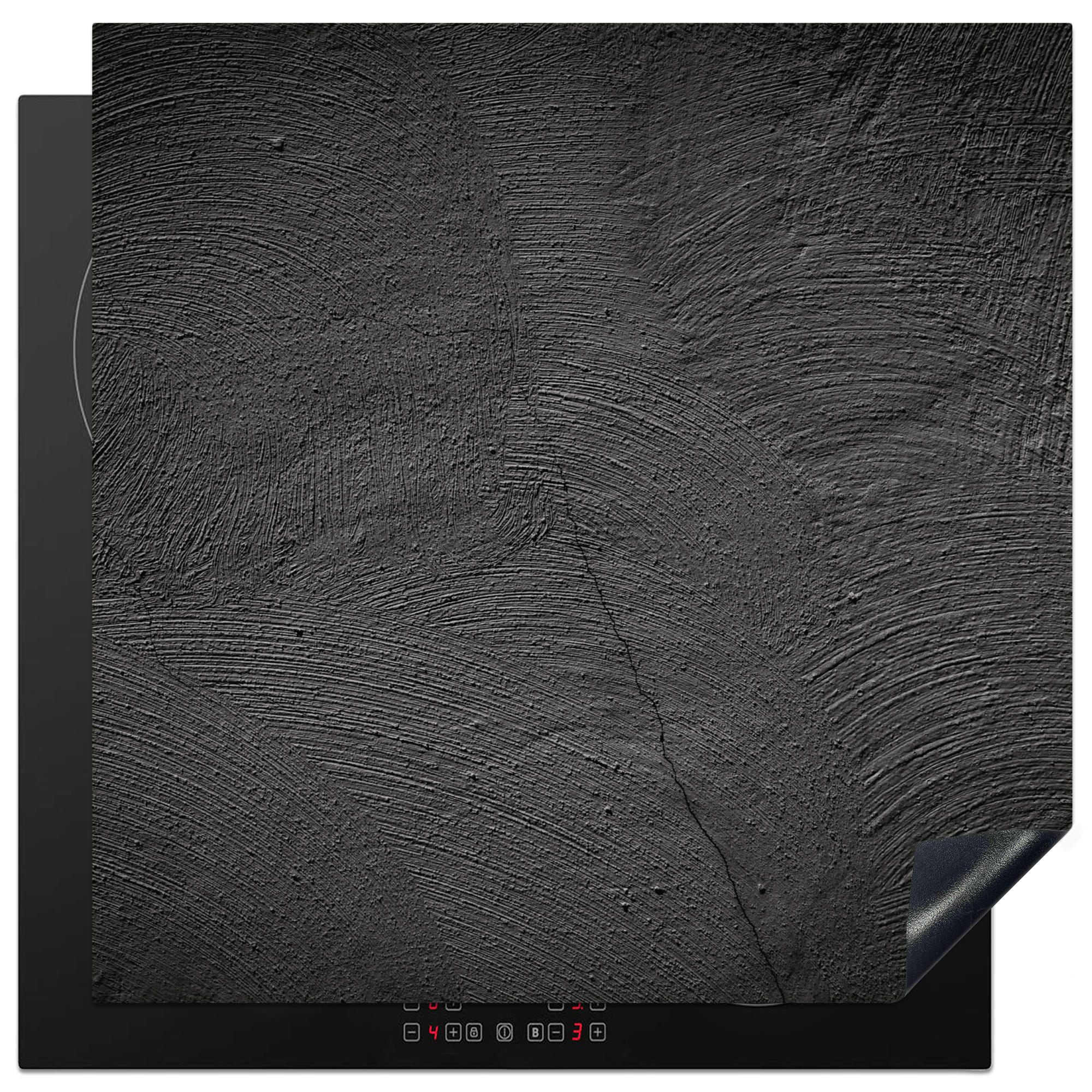 ZAŠČITA ZA INDUKCIJSKO PLOŠČO Beton 78x78 cm cm - antracit, umetna masa (78/78/0.2cm) - MuchoWow
