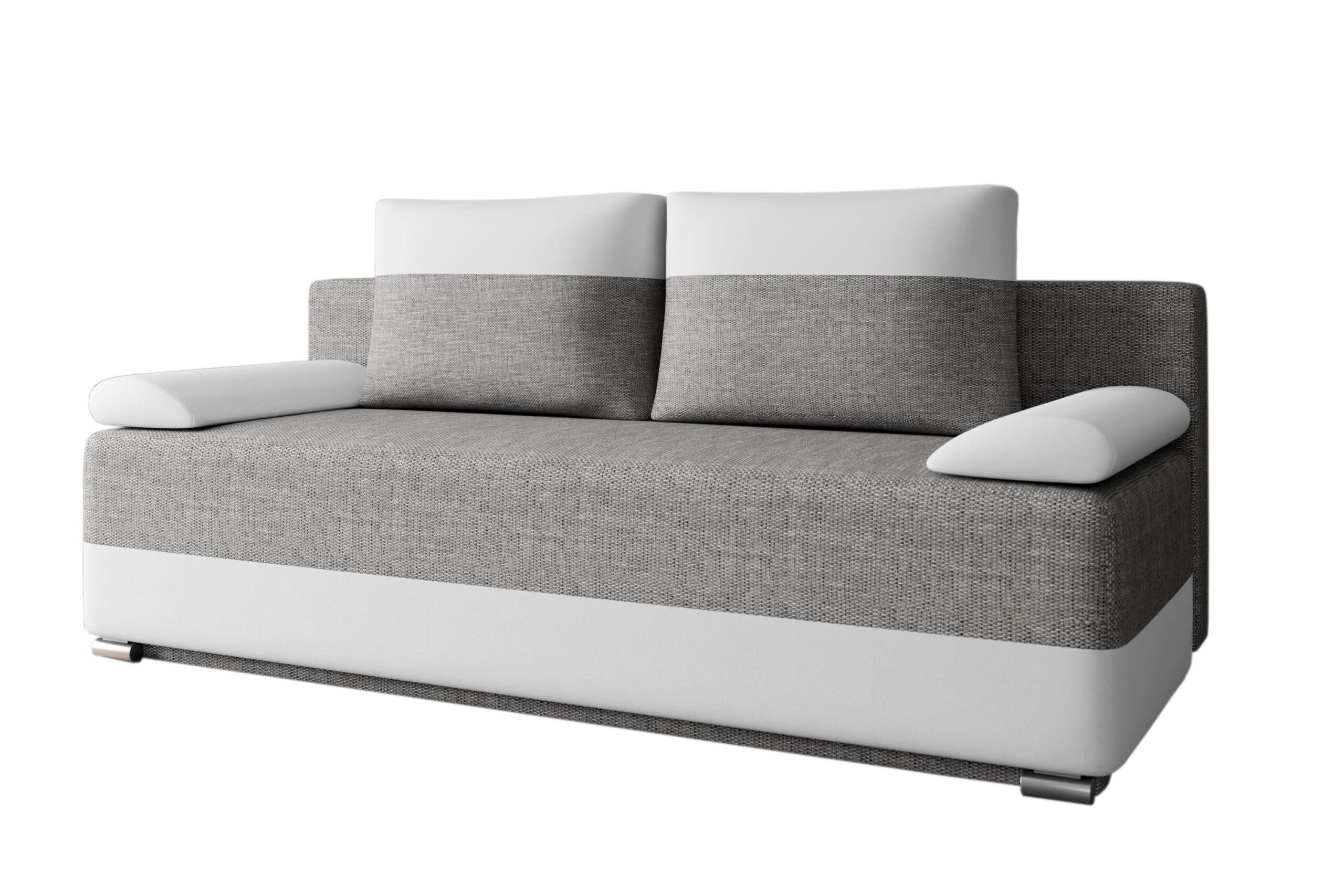 SCHLAFSOFA Atlanta - Grau + Weiß - Weiß/Grau, Holz (200/90/96cm) - Möblo