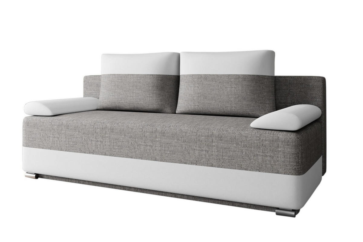 SCHLAFSOFA Atlanta - Grau + Weiß - Weiß/Grau, Holz (200/90/96cm) - Möblo