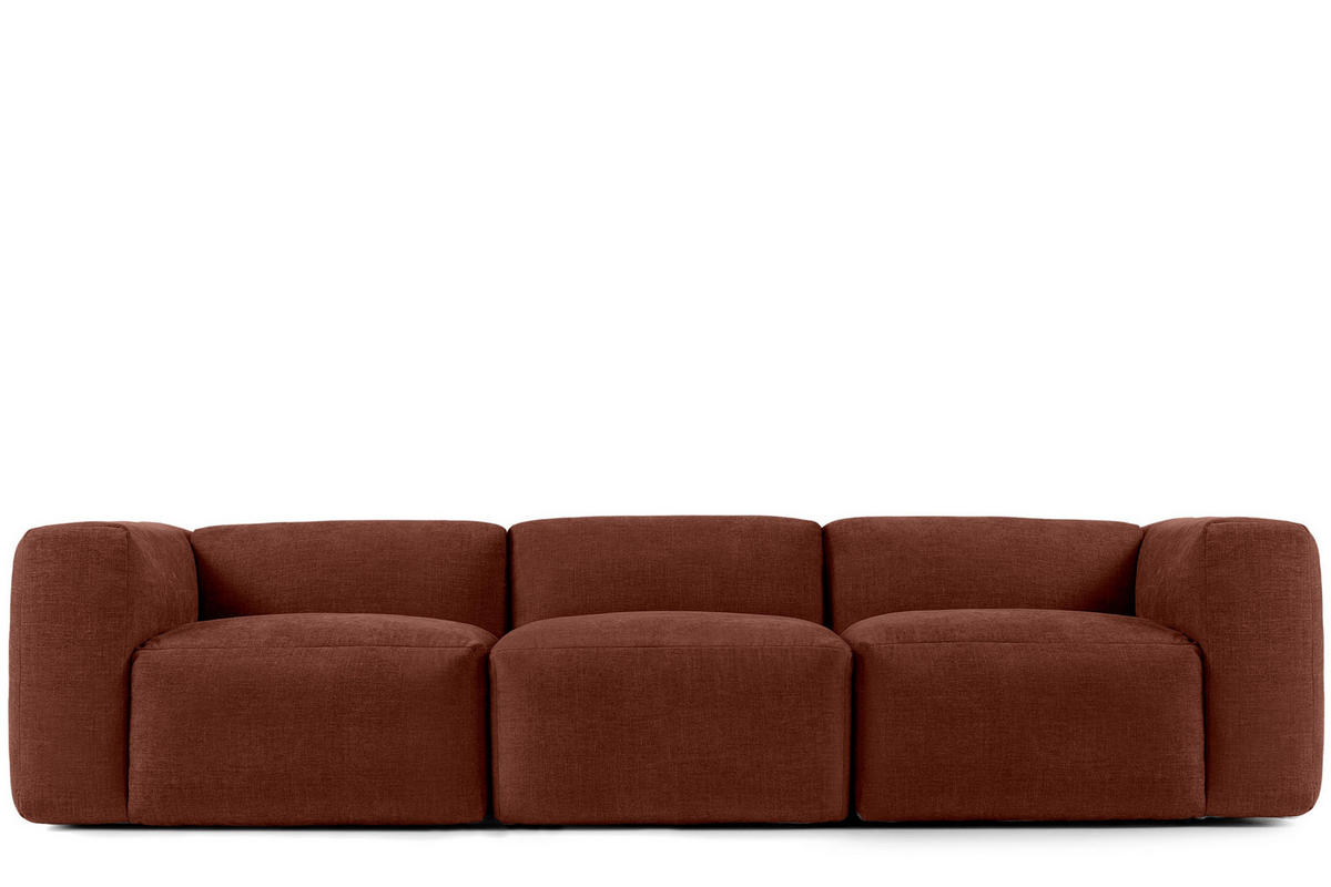 3-SITZER-MODULSOFA BUFFO mit extrem weicher und bequemer Sitzfläche, Gewebestoff, orange - Dunkelorange, Textil (290/73/96cm) - KONSIMO®
