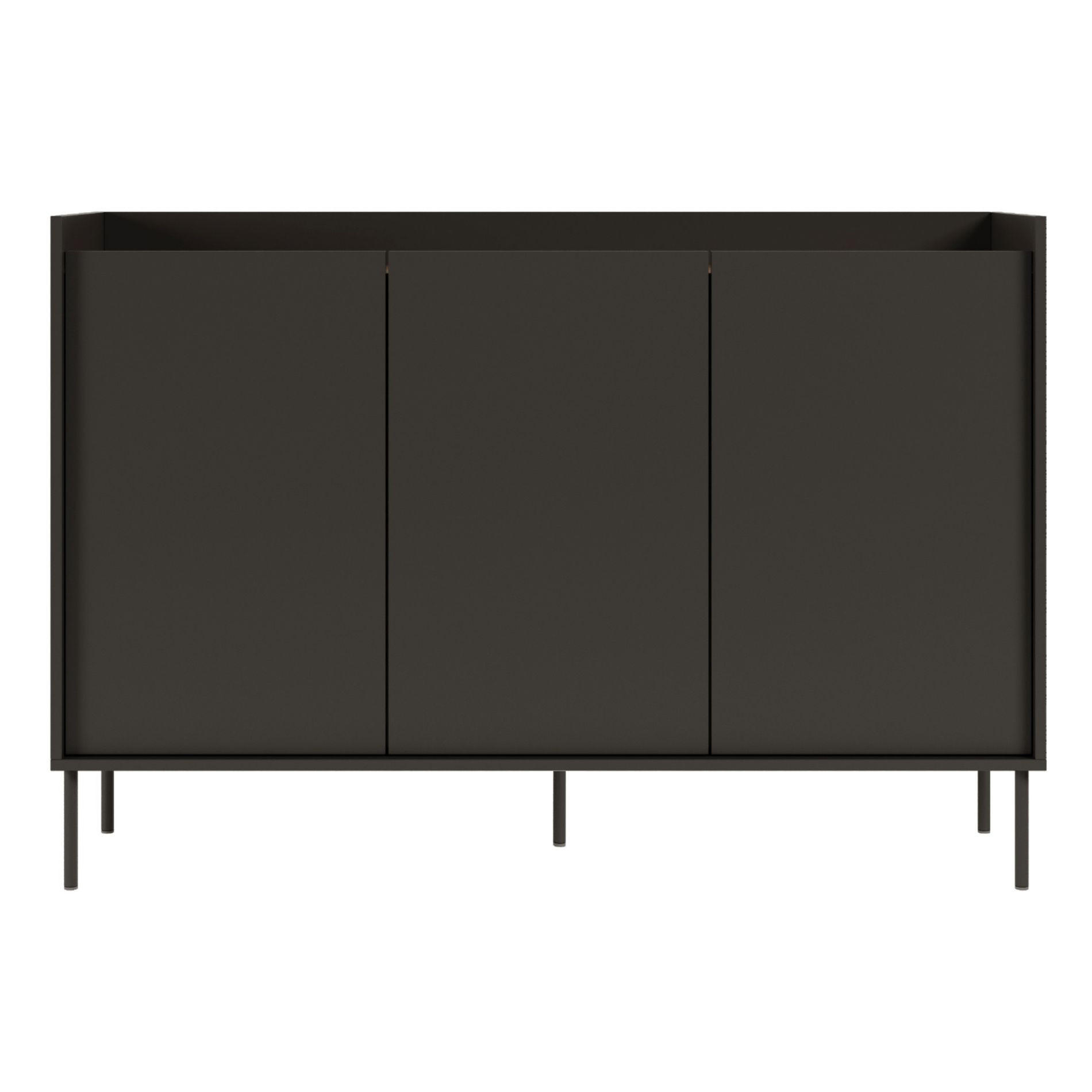 SIDEBOARD Tovi Schwarz / Holzoptik Nussbaum 140 cm - Schwarz, Holzwerkstoff/Metall (139.8/95.5/36.4cm) - Selsey