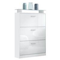 SCHUHSCHRANK Lavia Front in Weiß Hochglanz - Weiß Hochglanz, Holzwerkstoff (89/128/23cm) - Vladon