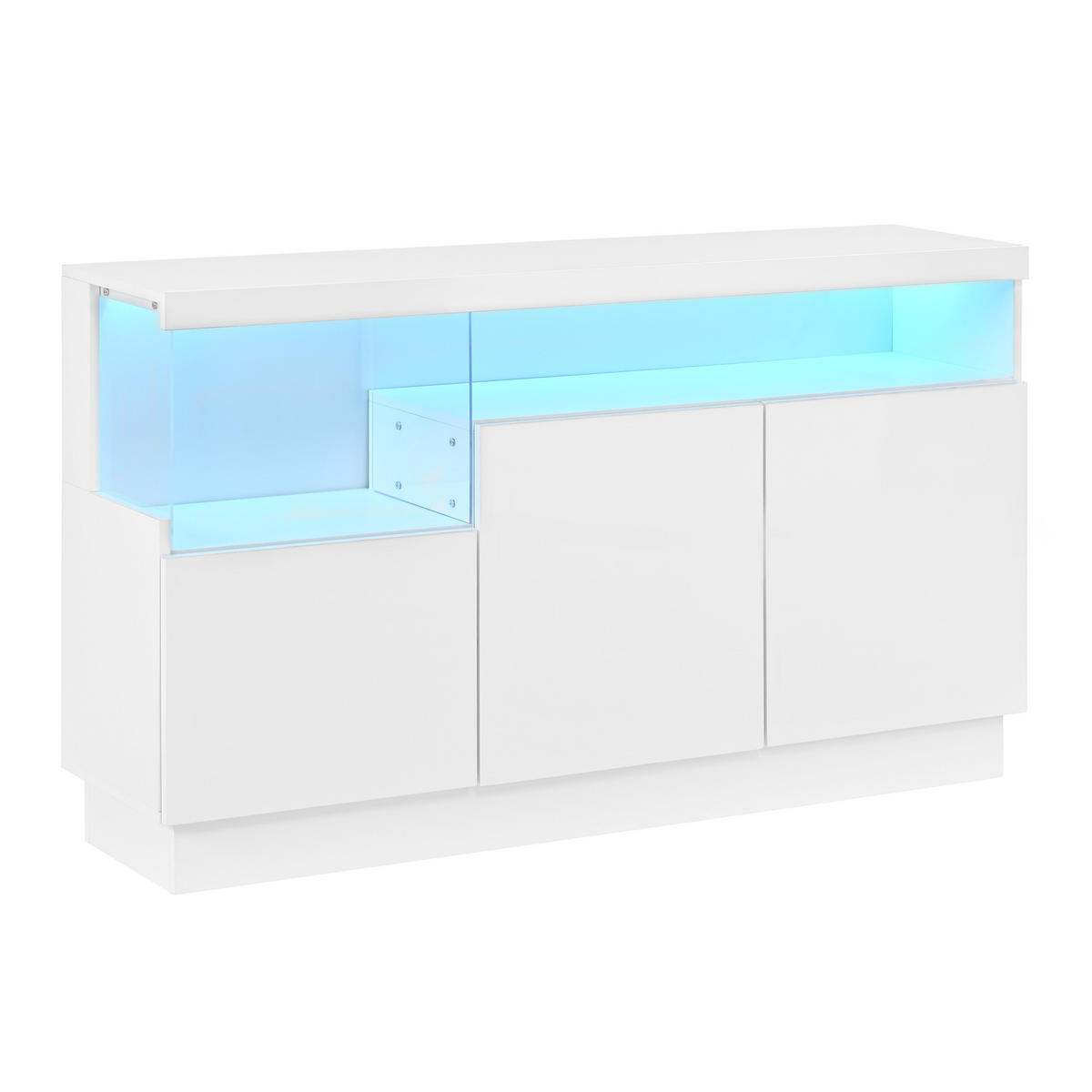 SIDEBOARD LED APP Acrylfach Aufbewahrungsschrank Modern Weiß - Weiß, Holzwerkstoff (140/80/36cm) - FLIEKS