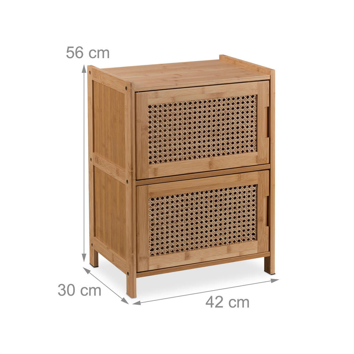 BEISTELLSCHRANK - Hellbraun, Holz/Holzwerkstoff (42/56/30cm) - Relaxdays