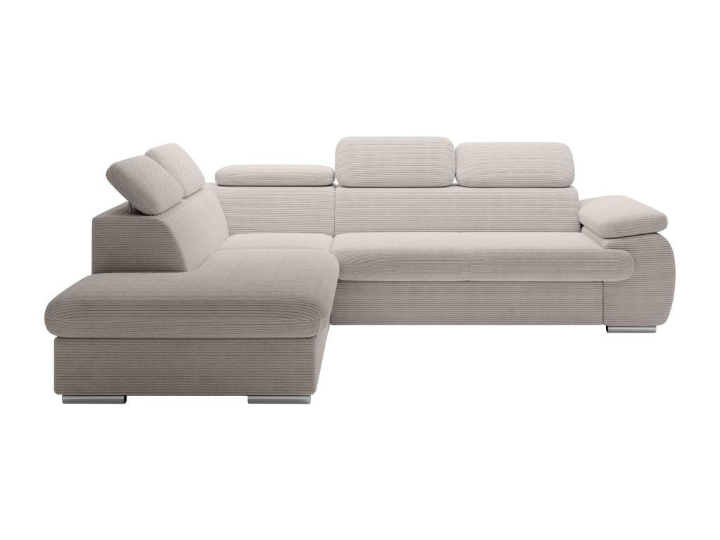 ECKSOFA mit Schlaffunktion - Ecke links - Cord - Beige - FABIEN - Beige, Textil (221/271cm) - Vente-Unique