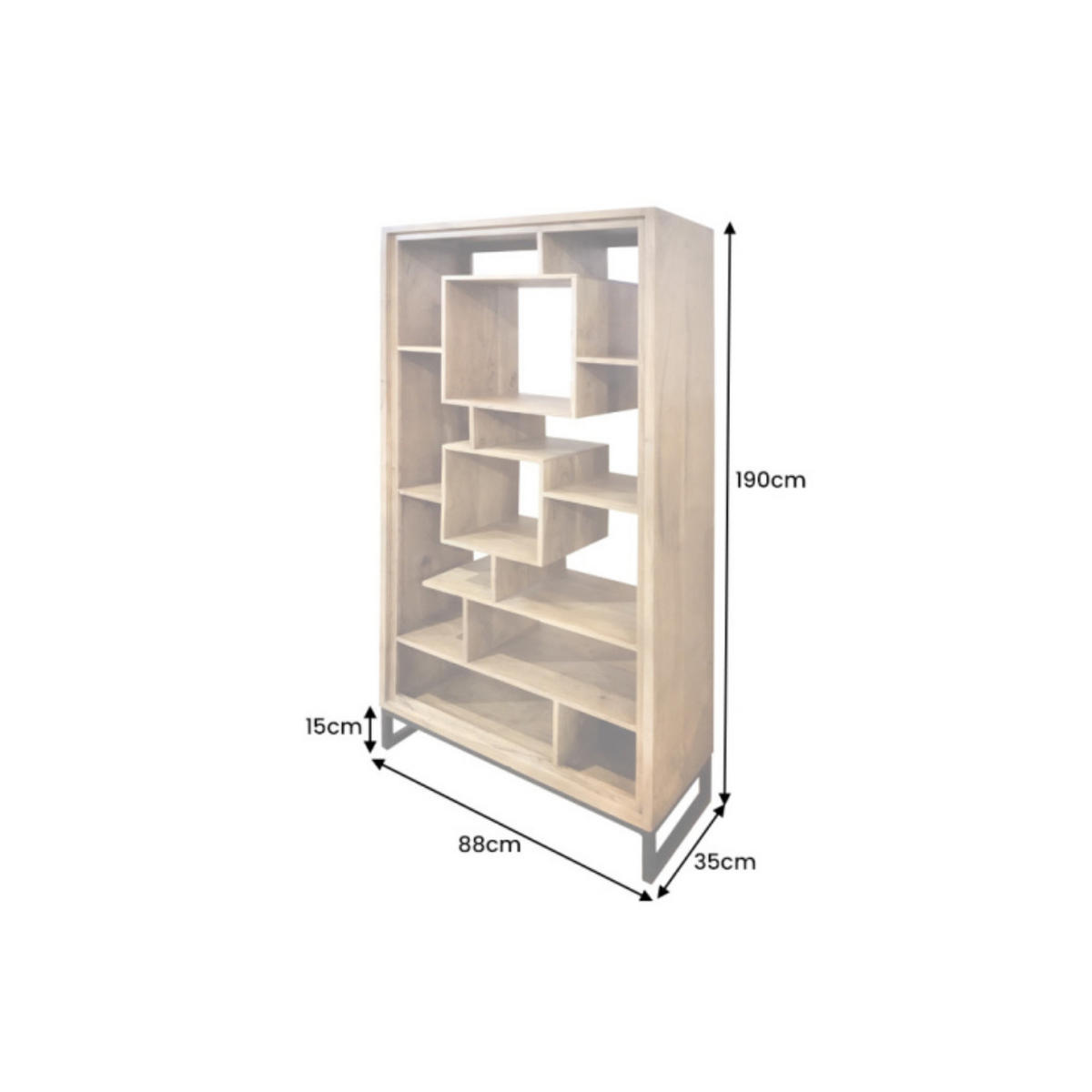 BÜCHERREGAL CUBUS Akazie Natur 190cm - Braun, Holz (88/190/35cm) - riess-ambiente