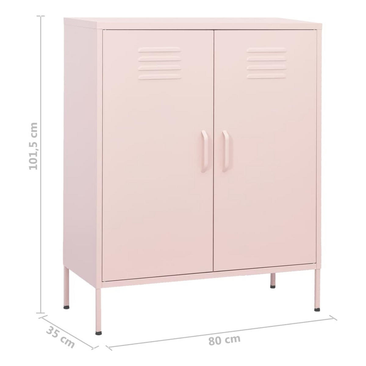 METALLSCHRANK Kevi Metall Rosa 80x35x101,5 cm Stahl - Rosa, Metall (80/101.5/35cm) - DELUKE