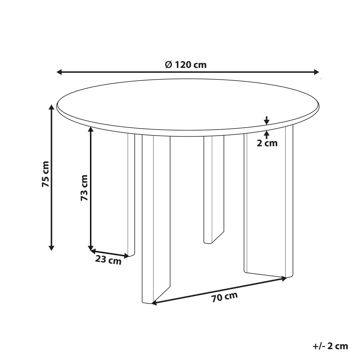 ESSTISCH 120/120 cm Weiß Cosmo - Weiß, Holzwerkstoff (120/120/75cm) - Beliani