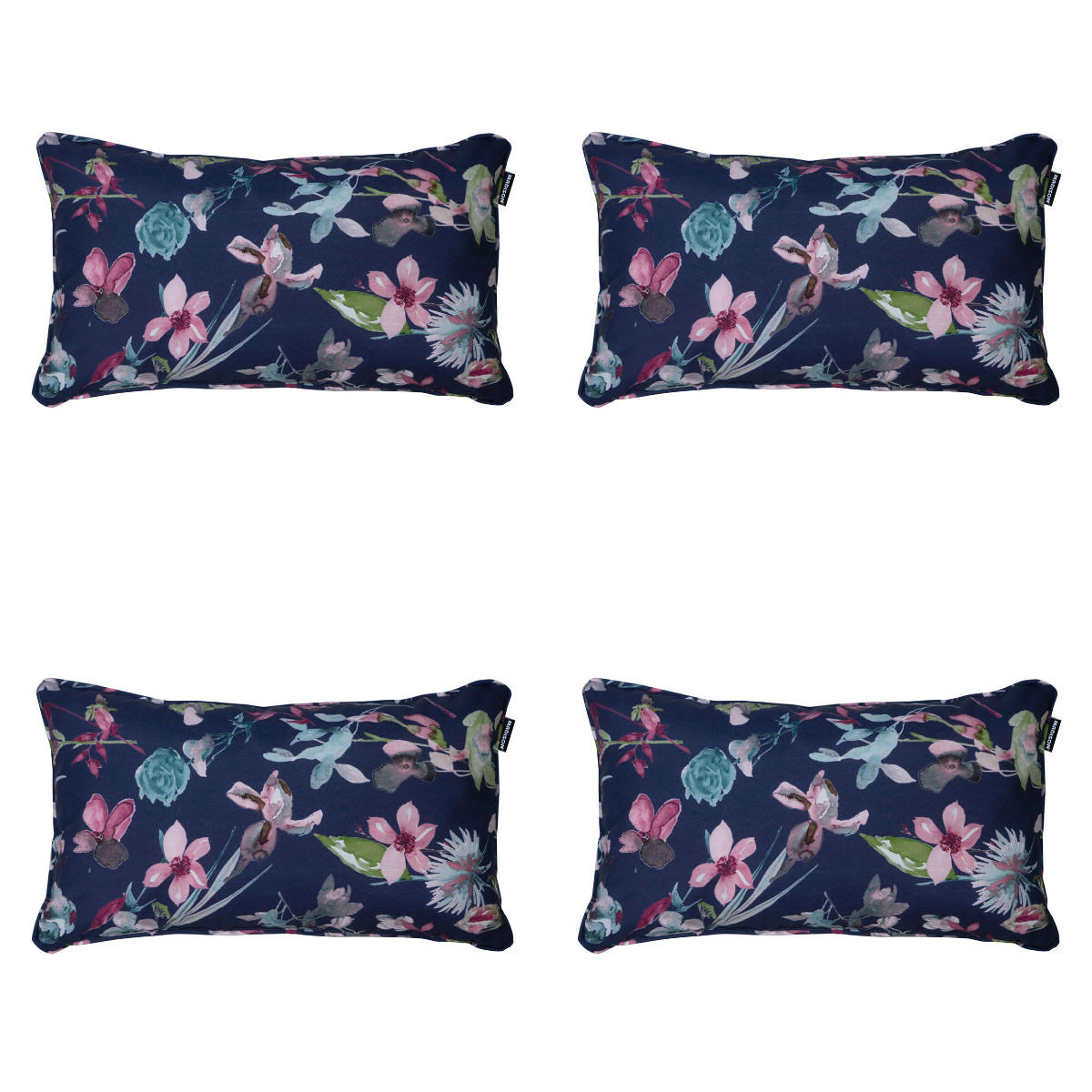 DEKORATIONSKISSEN Cato - Blau - 30/50/10 cm - 4er-Set - Blau, Textil (50/30cm) - Madison