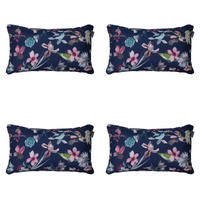 DEKORATIONSKISSEN Cato - Blau - 30/50/10 cm - 4er-Set - Blau, Textil (50/30cm) - Madison