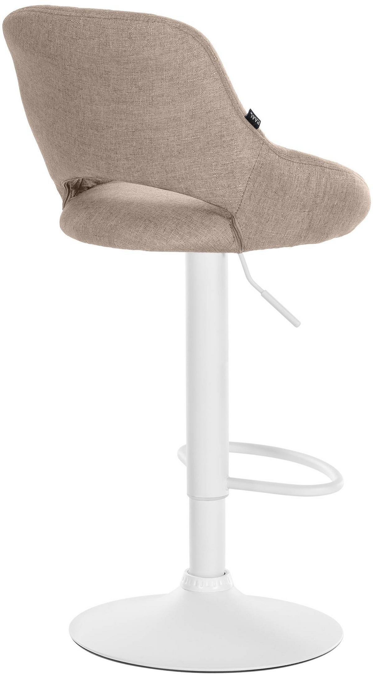 BARHOCKER Stoff Taupe - Taupe/Weiß, Textil/Metall (47/85/48cm) - CLP