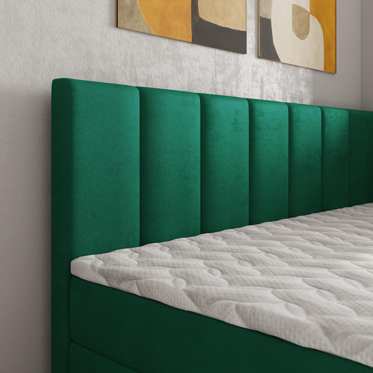 BOXBETT BEVE 80x200 cm mit Matratze und Topper, H2+H3 - Grün - Grün, Holz (80/200cm) - MASSENO