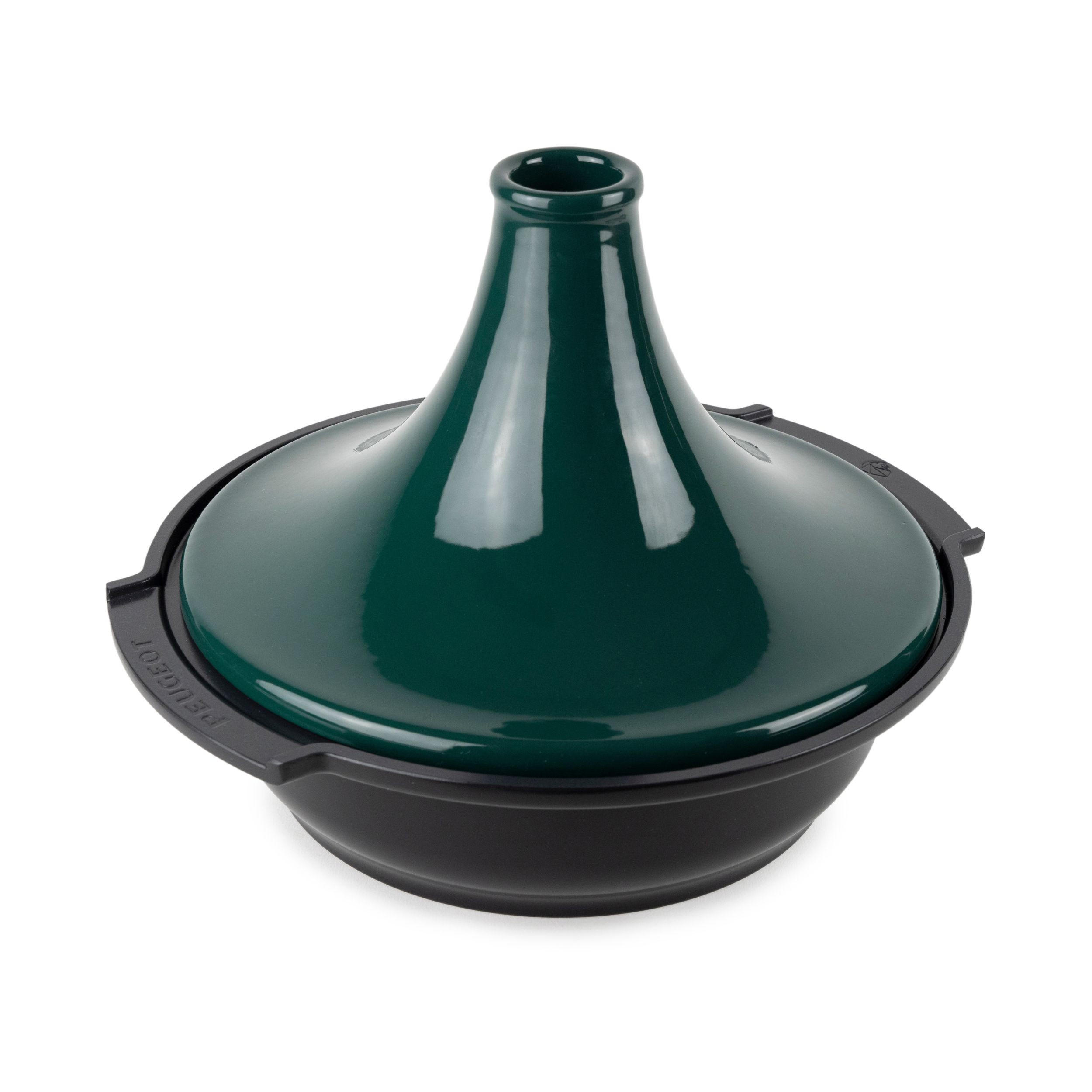 TAGINE Atlas Waldgrün Aluminium Keramikdeckel für alle Herdarten - Grün, Keramik (32.8/30.2/24cm) - PEUGEOT