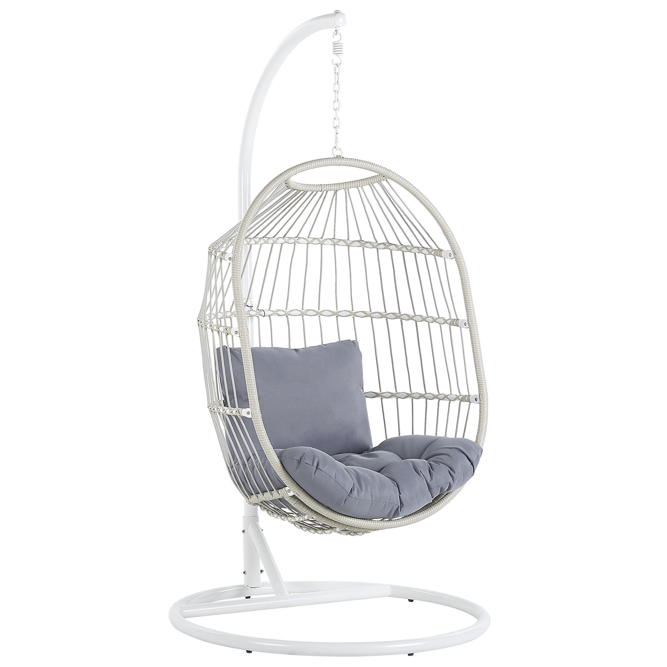 FOTOLIU SUSPENDAT cu cadru PE ratan/franghie impletita alb 102 cm Alba