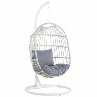 HÄNGESESSEL mit Gestell PE Rattan/Flechtseil weiß 102 cm Alba - Weiß, Kunststoff (102/200/102cm) - Beliani
