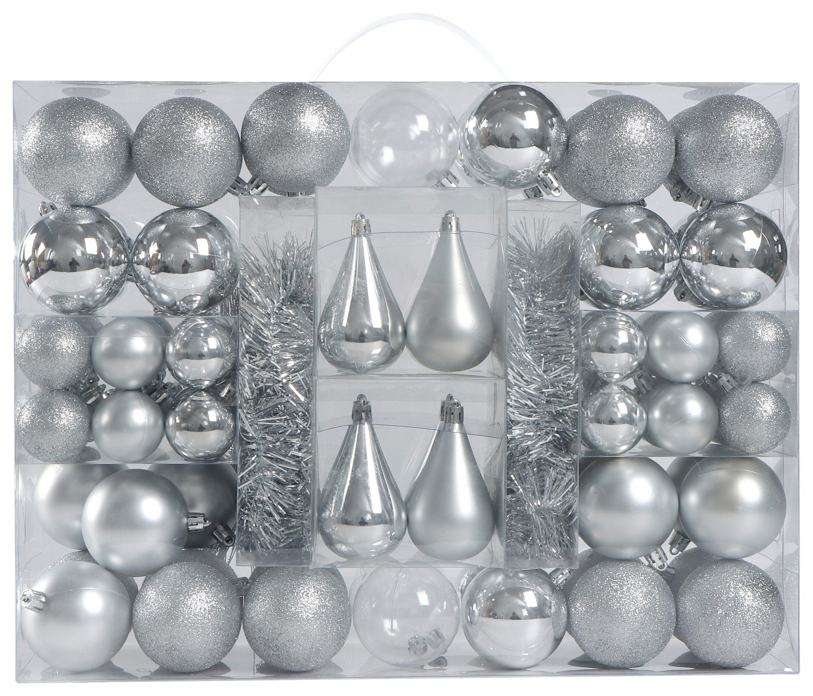 Modern Living Christbaumkugel-Set Silber 1x1x1 cm