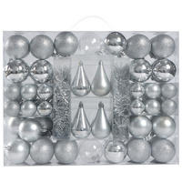 CHRISTBAUMKUGEL-SET Joy Silberfarben - Silberfarben, Kunststoff (1/1/1cm) - Modern Living