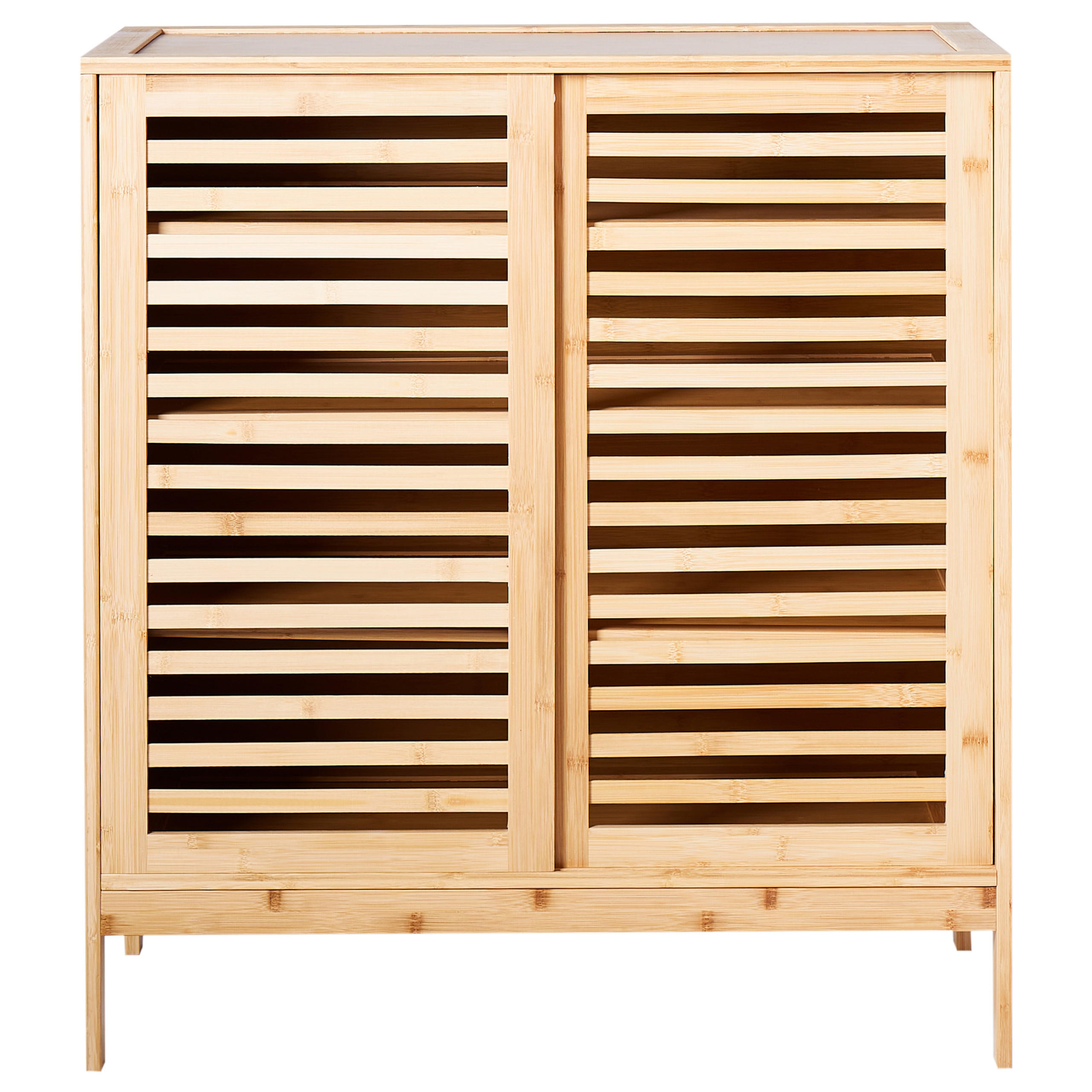 Beliani Schuhschrank Braun 80x88x40 cm