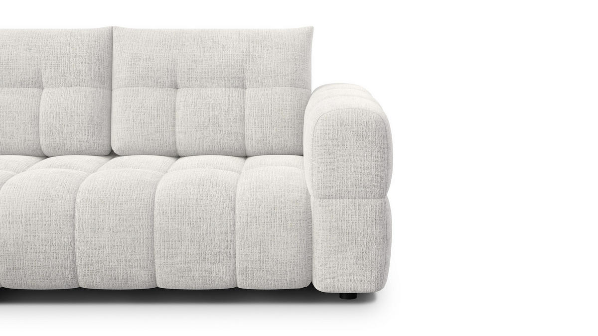 ECKSOFA CLOUDI 4-Sitzer links, creme - Creme/Schwarz, Holz/Textil (294/160cm) - Courtois Laville