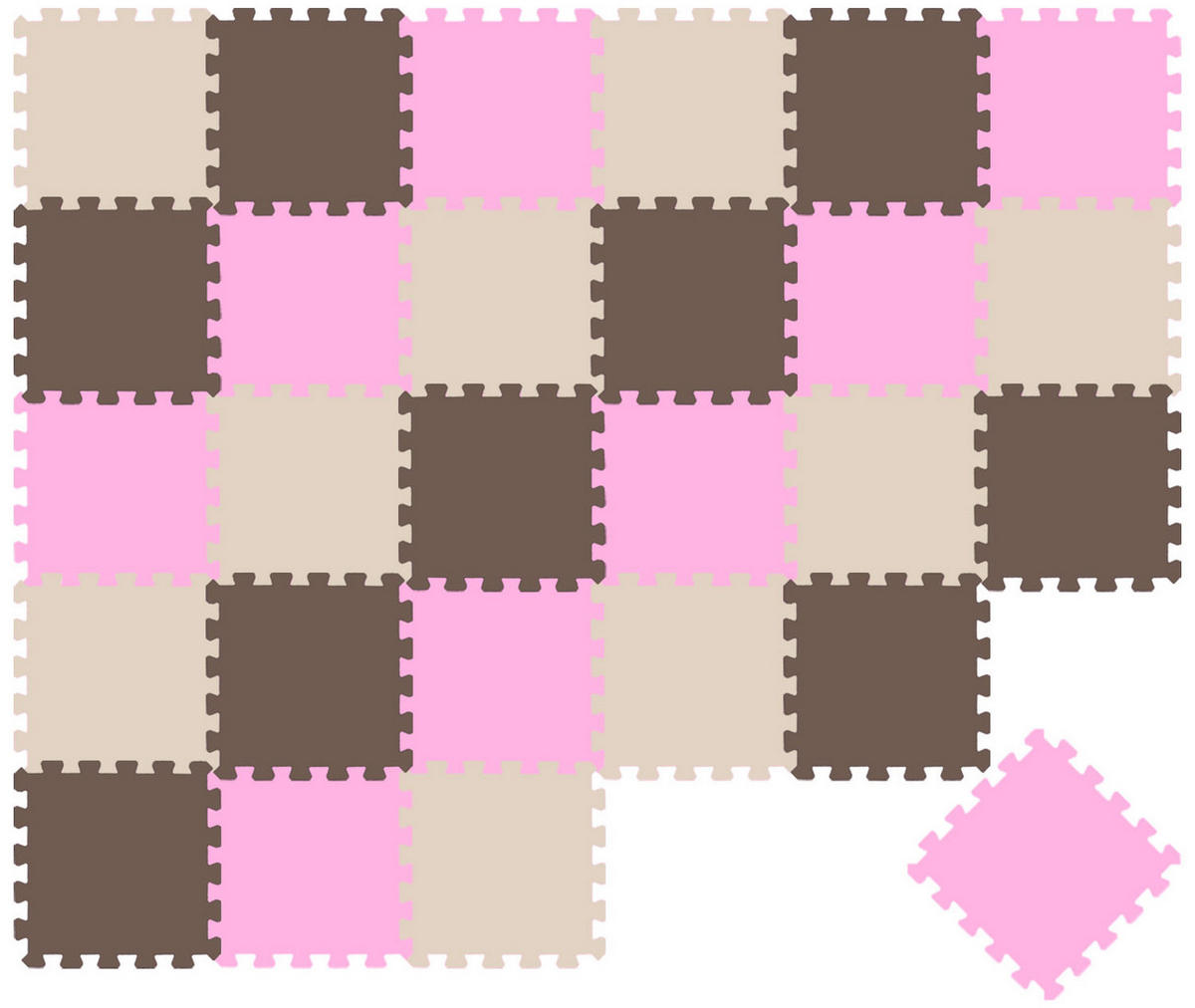 SPIELMATTE ab Null - 270/90 cm Puzzlematte Beige - Multicolor, Kunststoff (30/30cm) - Littletom