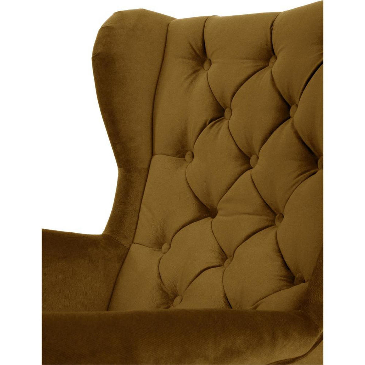 CHESTERFIELD-SESSEL Falco gelb mit Holzbeinen - Gelb/Buchefarben, Holz/Textil (82/102/92cm) - Beautysofa