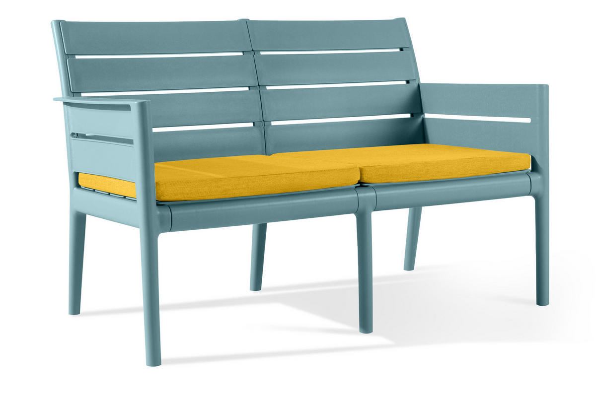 GARTENMÖBEL-SET MITTU 4-tlg, Mint/Gelb - Gelb/Mintgrün, Kunststoff - KONSIMO®