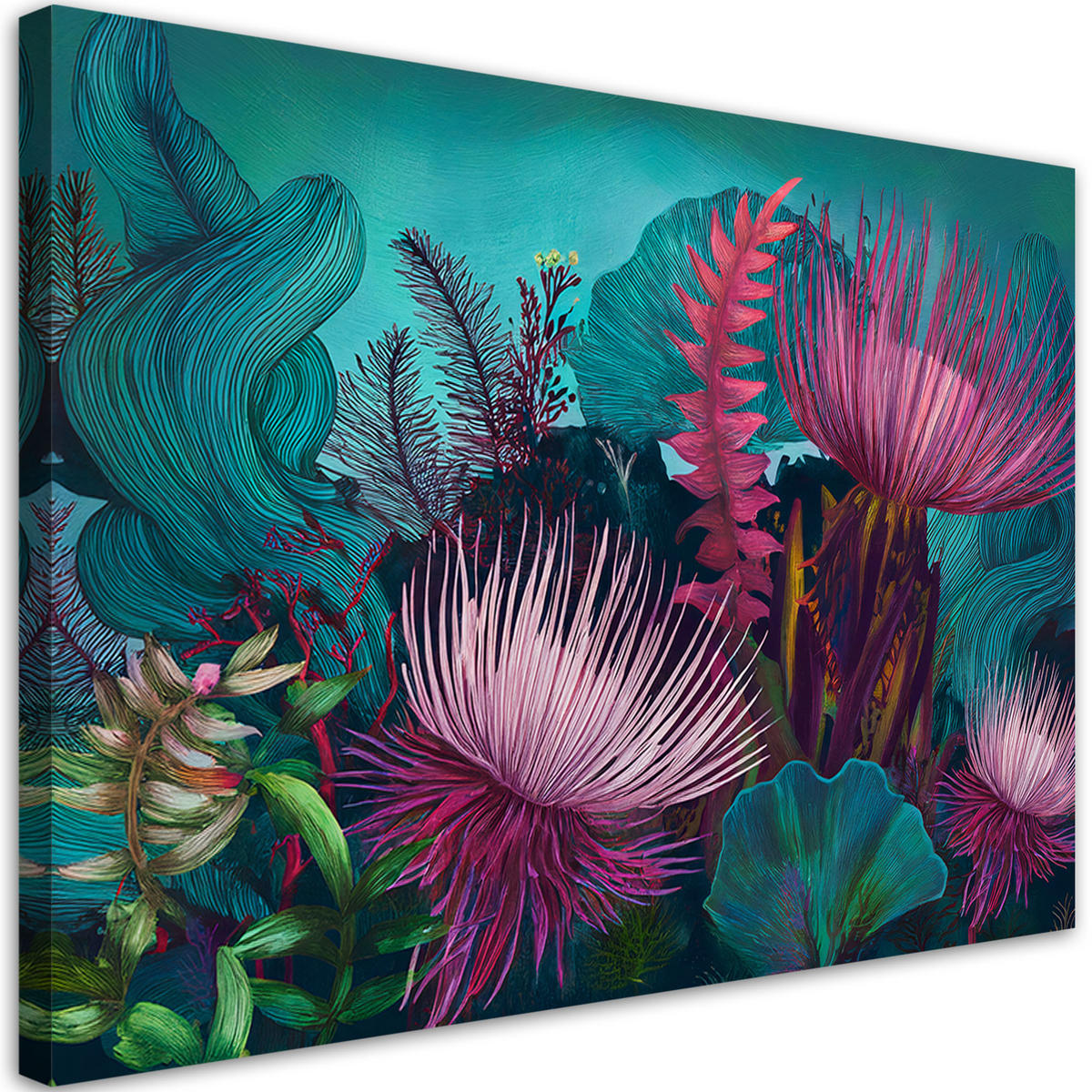 LEINWANDBILD Ozean-Korallenriff 120x80cm - Multicolor, Textil (120/80cm) - Feeby