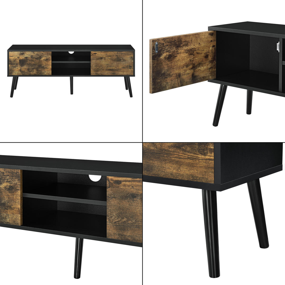 LOWBOARD Eskilstuna - Braun, Holz/Holzwerkstoff (120/46.5/29.5cm) - [en.casa]