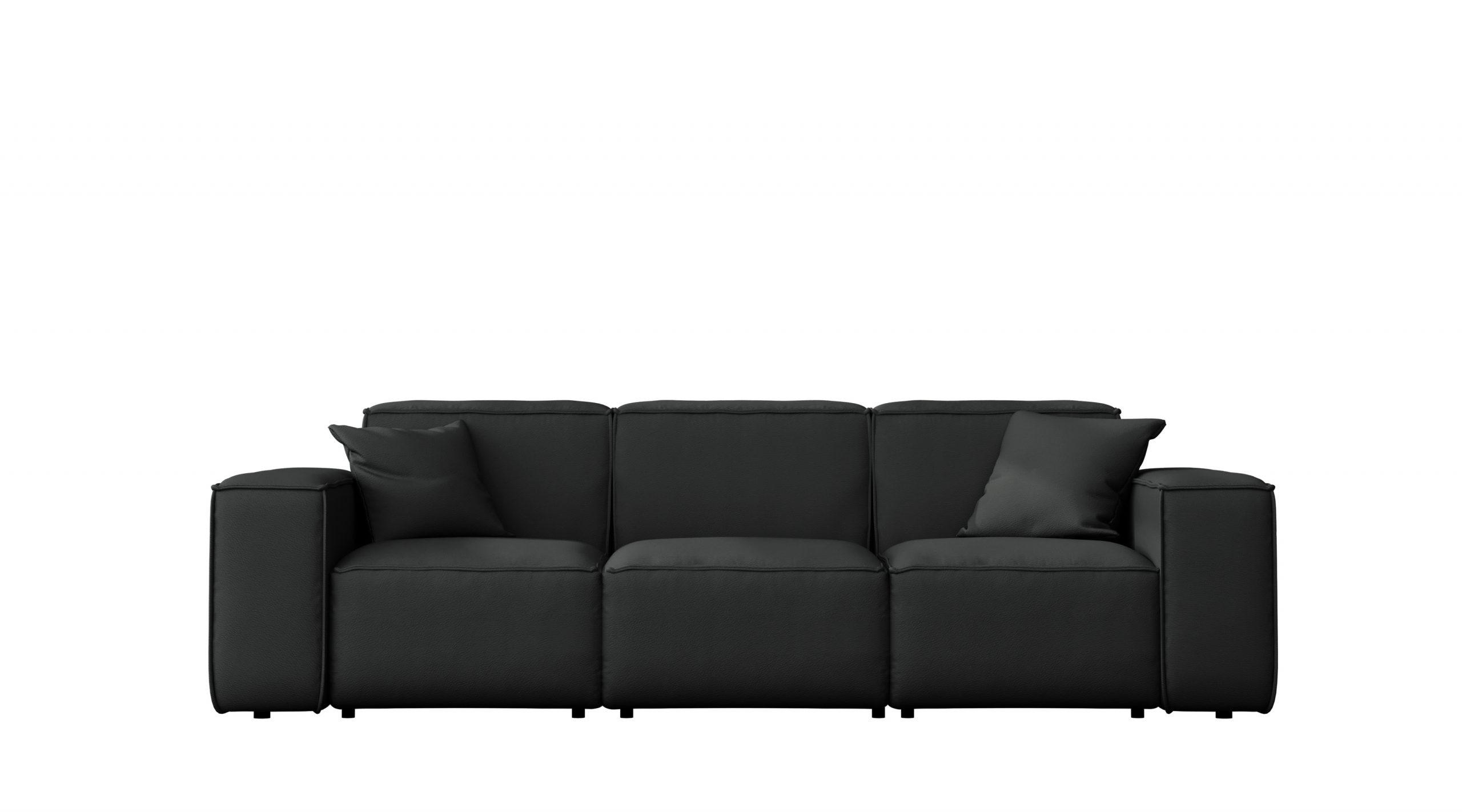 GARTENSOFA MALIBU 3 Sitzer Stoff Odyssey Schwarz - Schwarz, Holz (245/73/88cm) - Kaiser Möbel