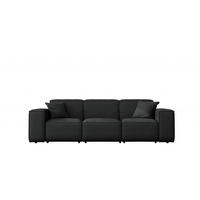 GARTENSOFA MALIBU 3 Sitzer Stoff Odyssey Schwarz - Schwarz, Holz (245/73/88cm) - Kaiser Möbel