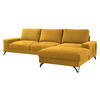 ECKSOFA Flavio, Seite: Rechts - L4+L2F+R1F - Gelb/Schwarz, Holz/Textil (300/179cm) - MIRJAN24
