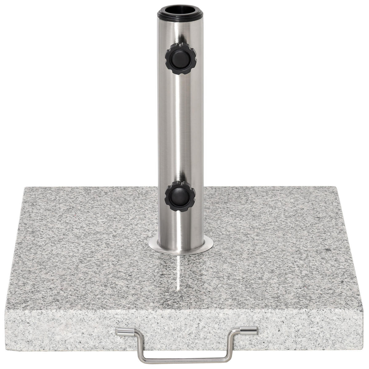 SONNENSCHIRMSTÄNDER 28 kg Marmor Edelstahl - Grau, Stein (40/40cm) - Fortuna Lai