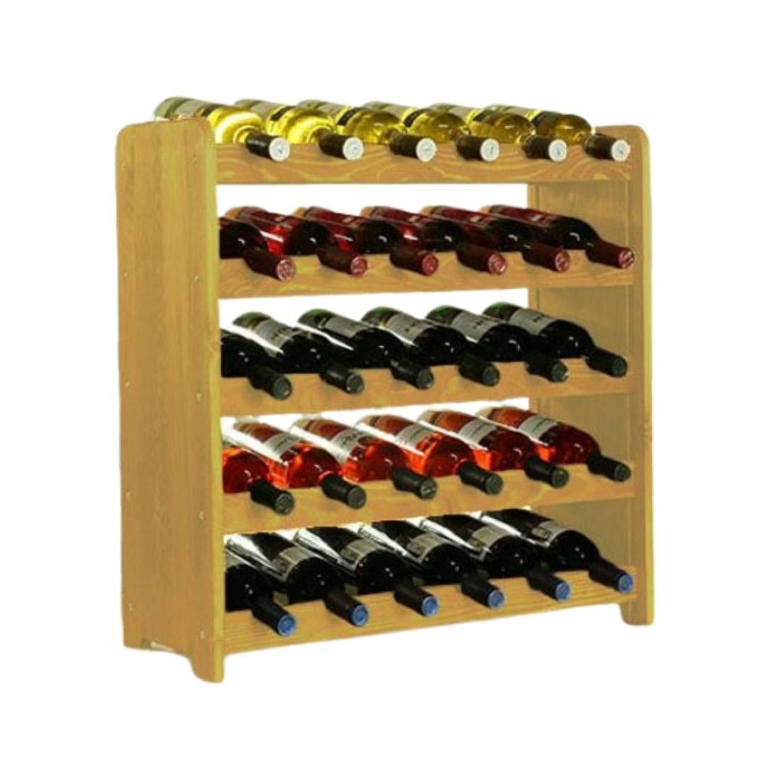 WEINREGAL Pinotwine C 61,6x63,2x26,5 cm 30 Flaschen Massives Kiefernholz Rotbraun Geölt - Rotbraun, Holz (63.2/61.6/26.5cm) - PROREGAL