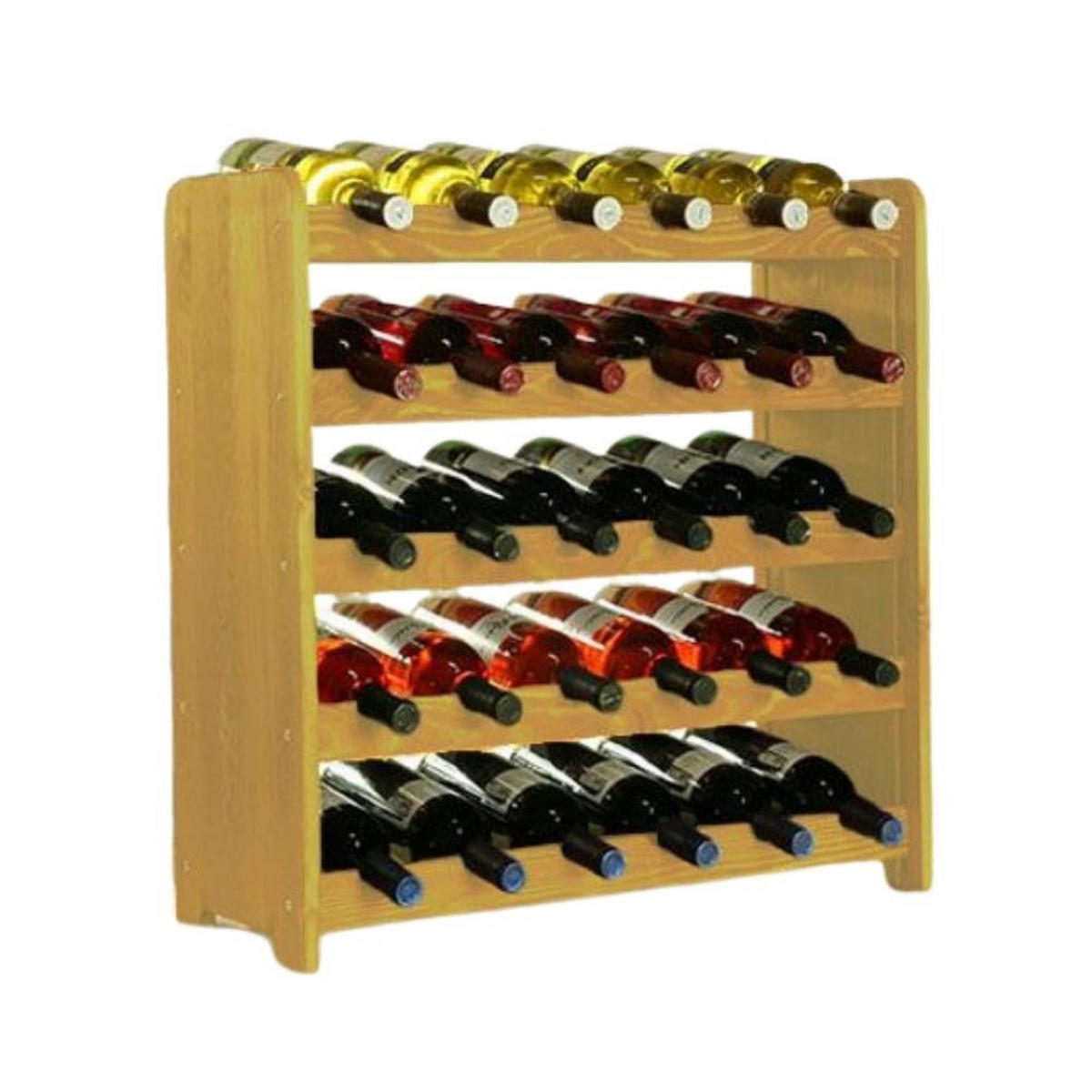 WEINREGAL Pinotwine C 61,6x63,2x26,5 cm 30 Flaschen Massives Kiefernholz Rotbraun Geölt - Rotbraun, Holz (63.2/61.6/26.5cm) - PROREGAL