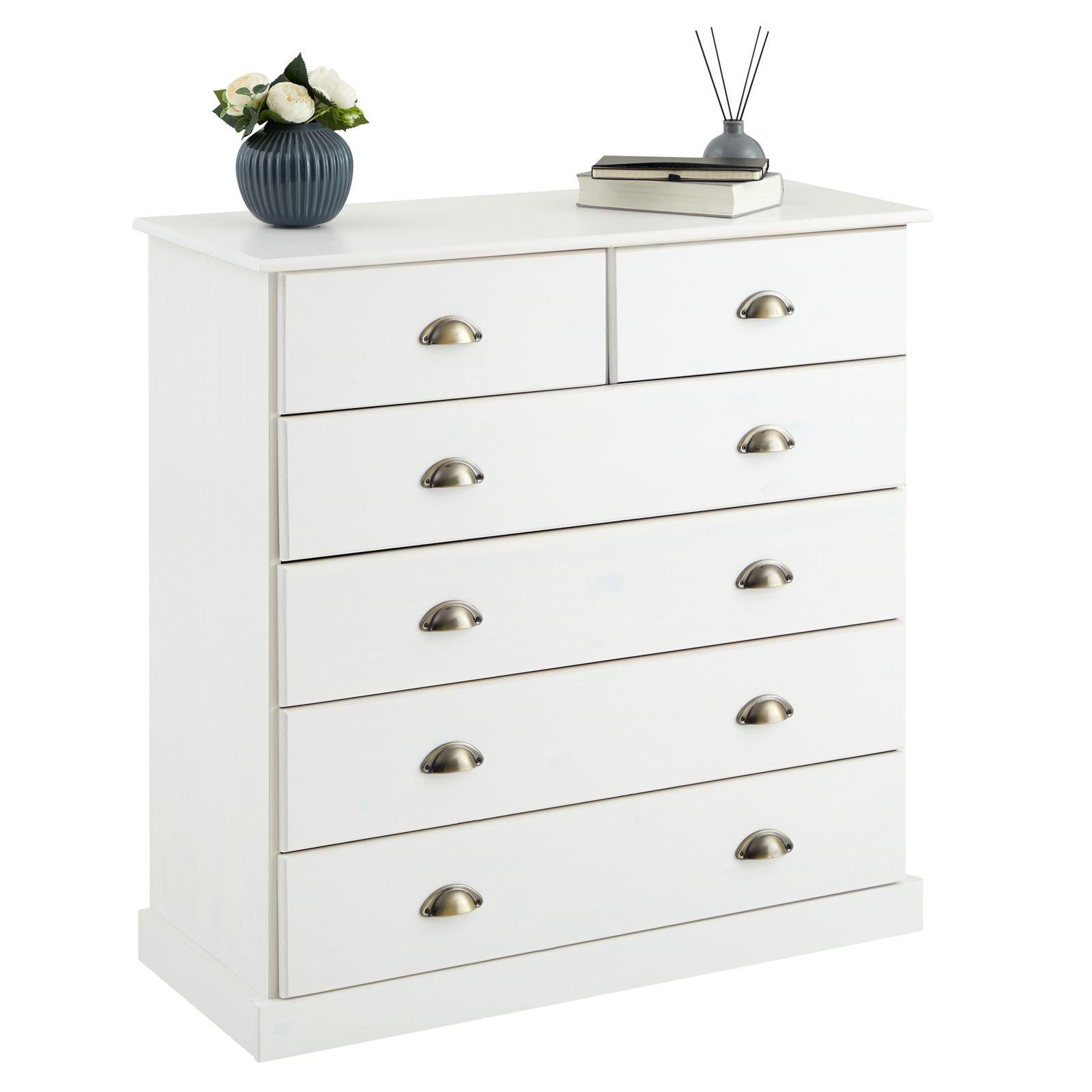 KOMMODE PARIS - Weiß, Holz (91/95/39cm) - IDIMEX