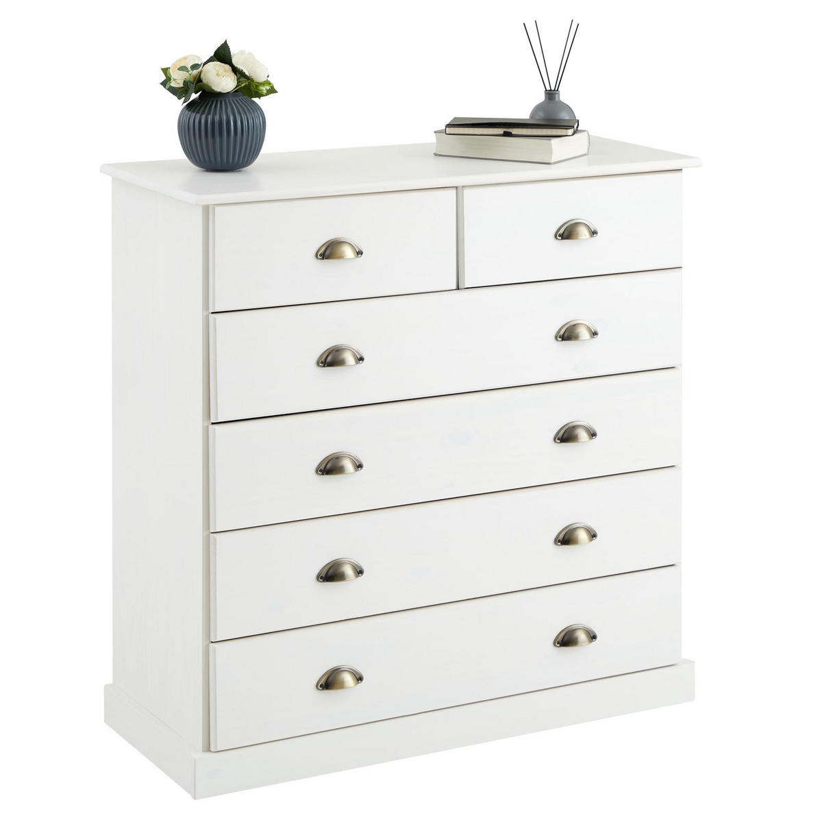 KOMMODE PARIS - Weiß, Holz (91/95/39cm) - IDIMEX