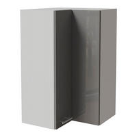 ECKHÄNGESCHRANK Essen W14/60 Grau Hochglanz / Weiß Matt 60 / 60 / 96cm - Weiß/Grau, Holz/Holzwerkstoff (60/96/60cm) - Feldmann-Wohnen